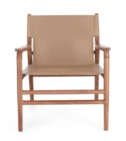 POLTRONA LOUNGE IN PELLE TORTORA- CAROLINE