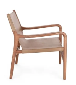 POLTRONA LOUNGE IN PELLE TORTORA- CAROLINE