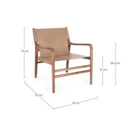 POLTRONA LOUNGE IN PELLE TORTORA- CAROLINE