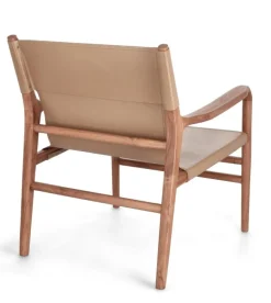 POLTRONA LOUNGE IN PELLE TORTORA- CAROLINE