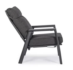 POLTRONA RECLINABILE IN ALLUMINIO ANTRACITE JX55 - KLEDI