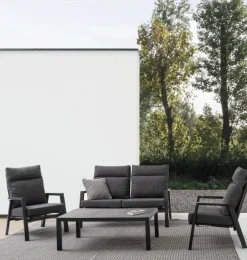 POLTRONA RECLINABILE IN ALLUMINIO ANTRACITE JX55 - KLEDI