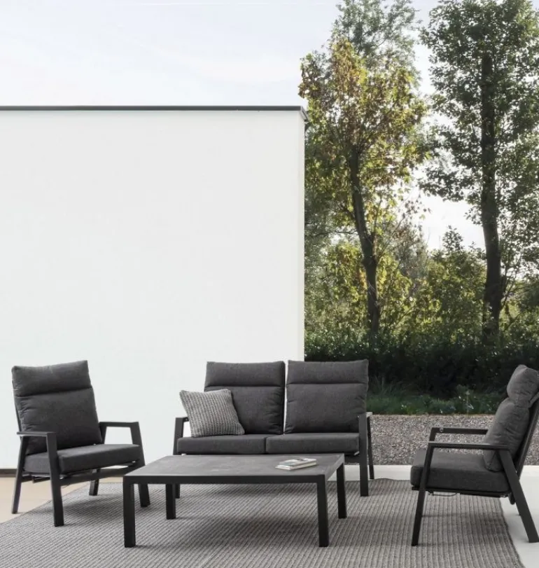 POLTRONA RECLINABILE IN ALLUMINIO ANTRACITE JX55 - KLEDI