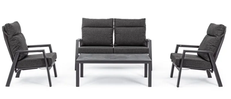 POLTRONA RECLINABILE IN ALLUMINIO ANTRACITE JX55 - KLEDI