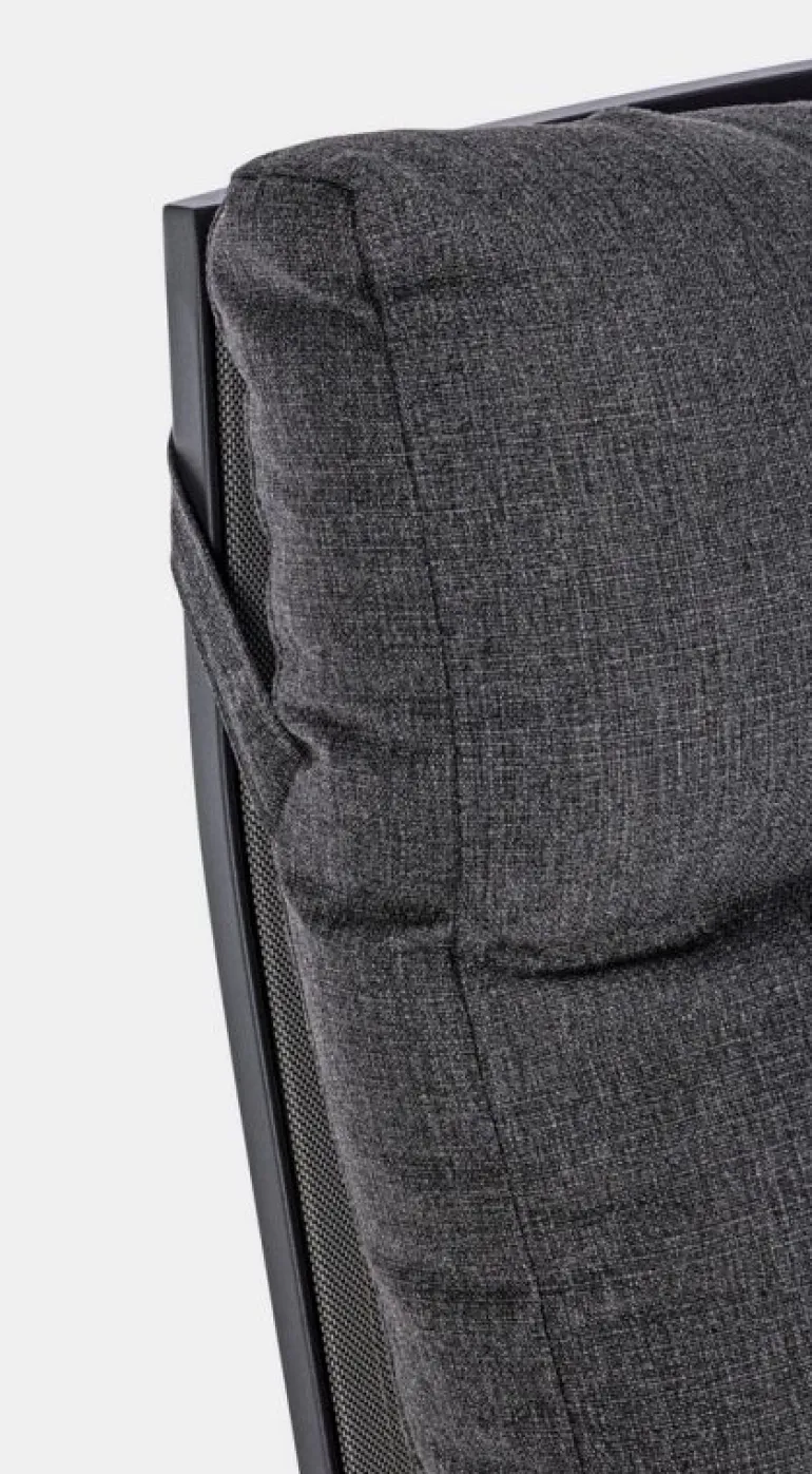 POLTRONA RECLINABILE IN ALLUMINIO ANTRACITE JX55 - KLEDI