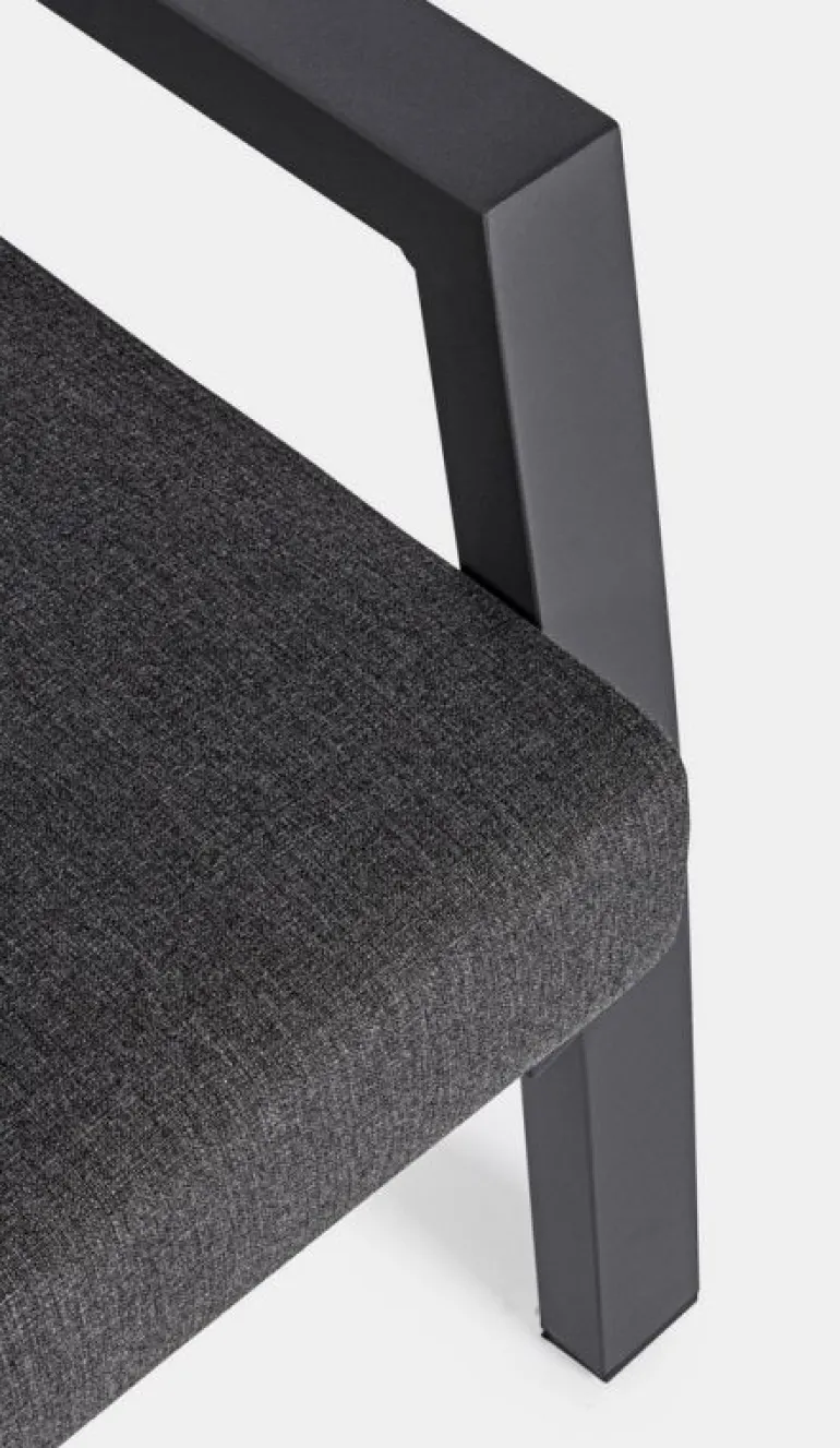 POLTRONA RECLINABILE IN ALLUMINIO ANTRACITE JX55 - KLEDI