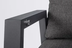 POLTRONA RECLINABILE IN ALLUMINIO ANTRACITE JX55 - KLEDI