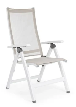 POLTRONA RECLINABILE IN ALLUMINIO PIEGHEVOLE BIANCA - CRUISE