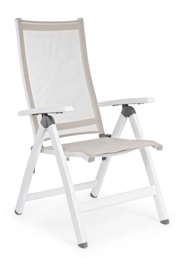 POLTRONA RECLINABILE IN ALLUMINIO PIEGHEVOLE BIANCA - CRUISE
