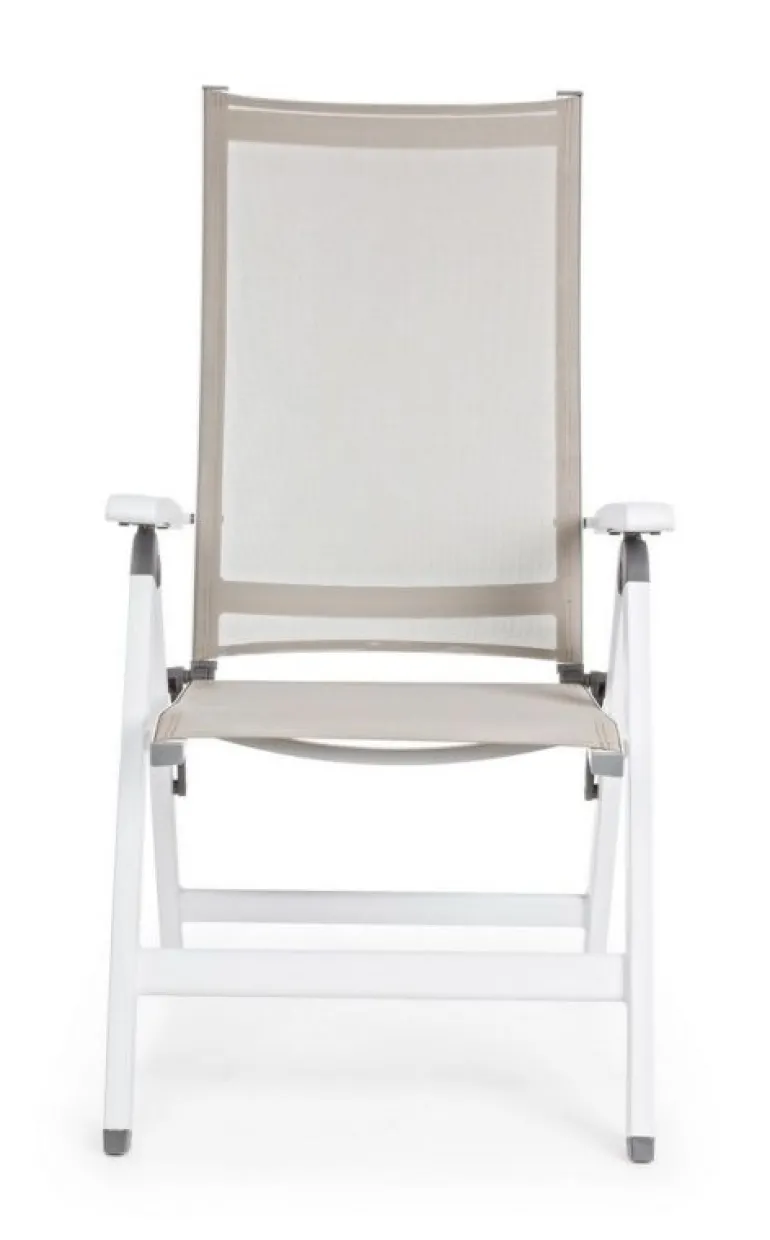 POLTRONA RECLINABILE IN ALLUMINIO PIEGHEVOLE BIANCA - CRUISE