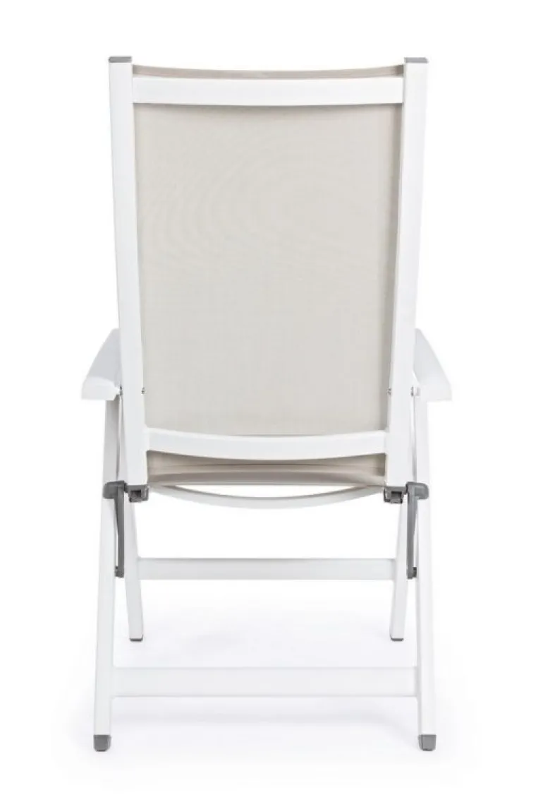 POLTRONA RECLINABILE IN ALLUMINIO PIEGHEVOLE BIANCA - CRUISE