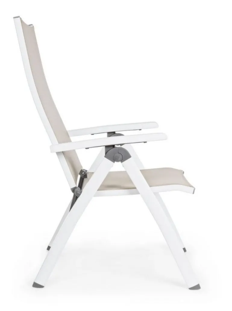 POLTRONA RECLINABILE IN ALLUMINIO PIEGHEVOLE BIANCA - CRUISE