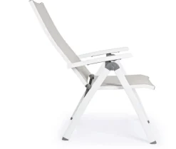 POLTRONA RECLINABILE IN ALLUMINIO PIEGHEVOLE BIANCA - CRUISE