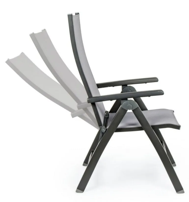 POLTRONA RECLINABILE IN ALLUMINIO PIEGHEVOLE ANTRACITE - CRUISE