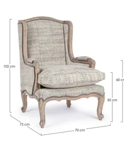 POLTRONA SFODERABILE IN TESSUTO - ELODIE