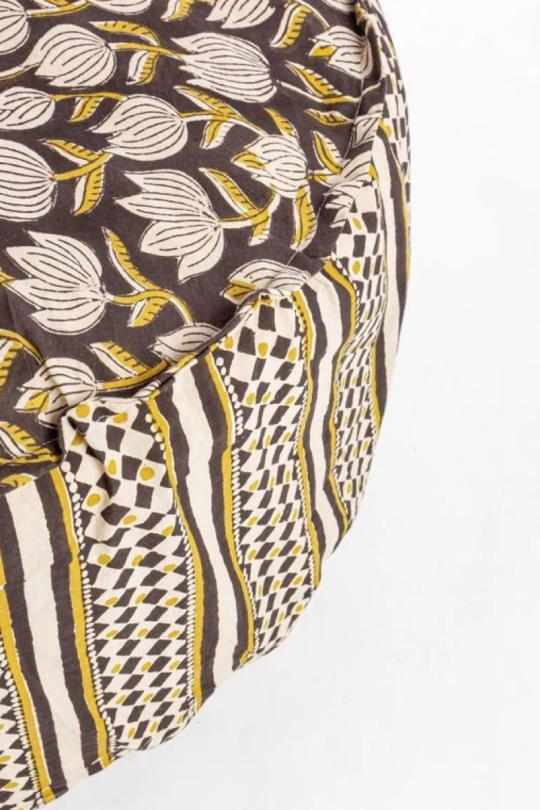 POUF CALAIS NERO C-TULIPANO-ROMBO D65X25