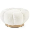 POUF EFFETTO BOUCLE' BIANCO - FLOREL