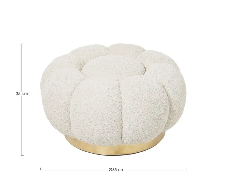 POUF EFFETTO BOUCLE' NATURALE - FLOREL