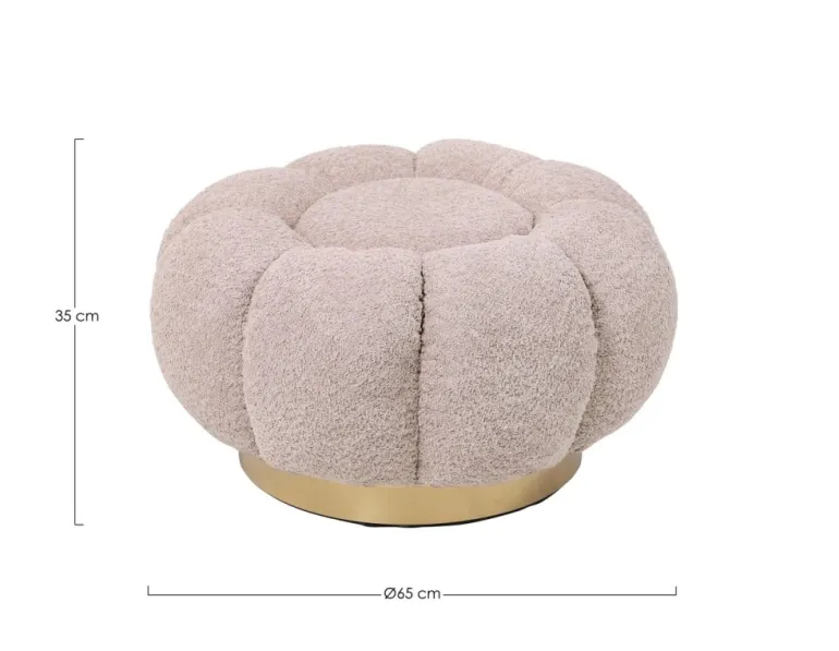 POUF EFFETTO BOUCLE' ROSA ANTICO - FLOREL