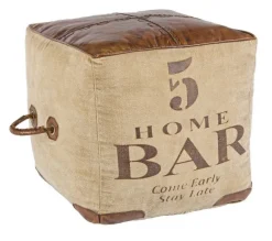 POUF IN PELLE - SANPARK FIVE