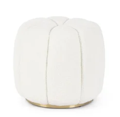 POUF IN TESSUTO BIANCO - KAROLINA