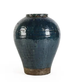 P.VASO RUNE TERRACOTTA BLU H28,5