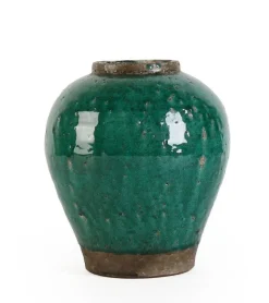 P.VASO RUNE TERRACOTTA VERDE H28,5