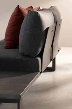 SALOTTO ANGOLARE IN ALLUMINIO ANTRACITE CX23 - KONNOR