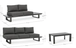 SALOTTO ANGOLARE IN ALLUMINIO ANTRACITE CX23 - KONNOR