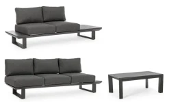 SALOTTO ANGOLARE IN ALLUMINIO ANTRACITE CX23 - KONNOR