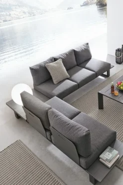 SALOTTO ANGOLARE IN ALLUMINIO ANTRACITE CX23 - KONNOR