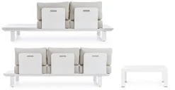 SALOTTO ANGOLARE IN ALLUMINIO BIANCO CX21 - KONNOR