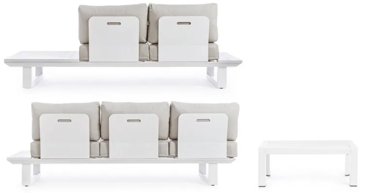 SALOTTO ANGOLARE IN ALLUMINIO BIANCO CX21 - KONNOR