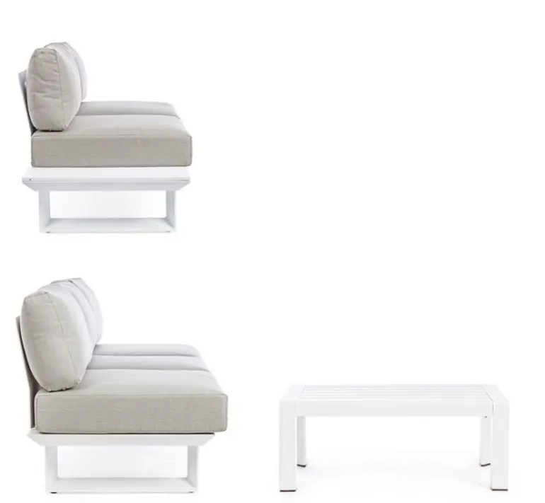 SALOTTO ANGOLARE IN ALLUMINIO BIANCO CX21 - KONNOR