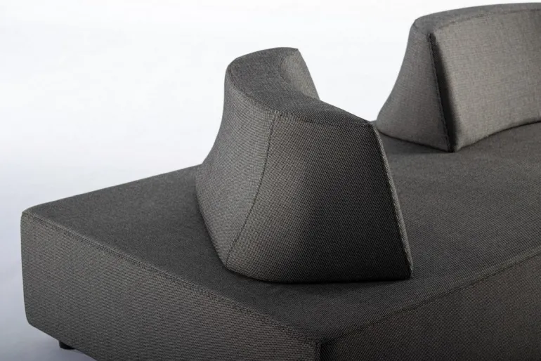 SALOTTO ANGOLARE IN TESSUTO PER ESTERNO ANTRACITE - PIPER