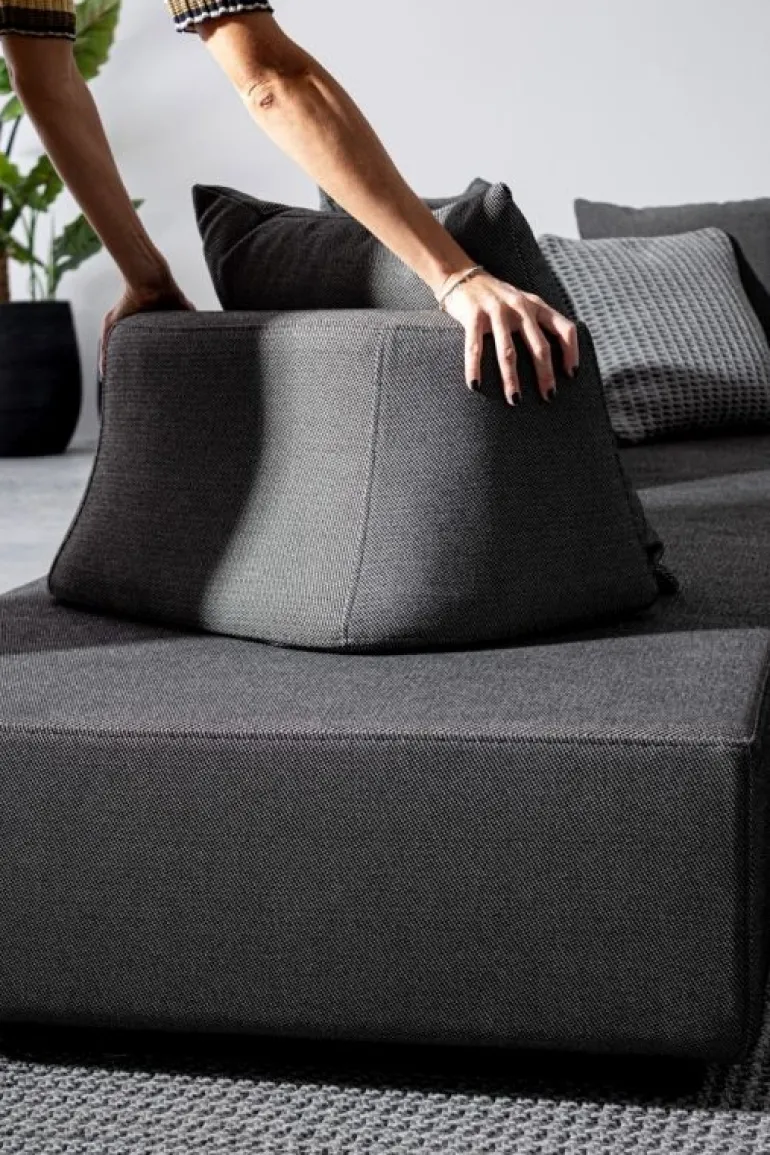 SALOTTO ANGOLARE IN TESSUTO PER ESTERNO ANTRACITE - PIPER