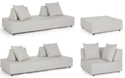 SALOTTO ANGOLARE IN TESSUTO PER ESTERNO COLOR SABBIA - PIPER