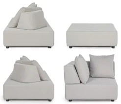 SALOTTO ANGOLARE IN TESSUTO PER ESTERNO COLOR SABBIA - PIPER