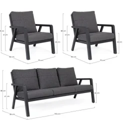 SALOTTO IN ALLUMINIO ANTRACITE JX55 - TRUMAN