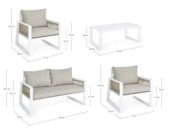 SALOTTO IN ALLUMINIO BIANCO LH30 - CAPTIVA