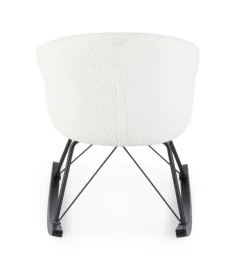 SEDIA A DONDOLO EFFETTO BOUCLE' BIANCA - SIBILLA