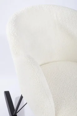 SEDIA A DONDOLO EFFETTO BOUCLE' BIANCA - SIBILLA