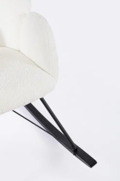 SEDIA A DONDOLO EFFETTO BOUCLE' BIANCA - SIBILLA