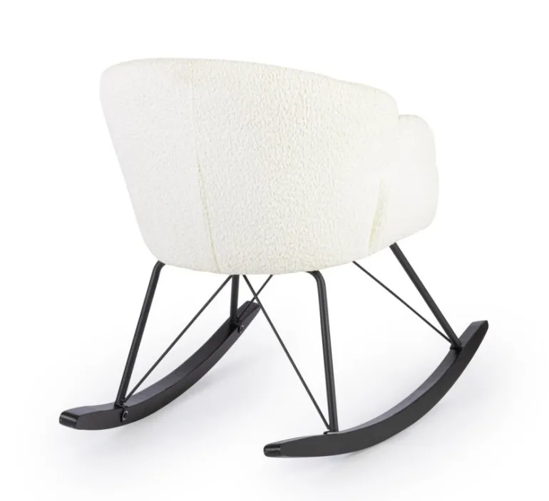 SEDIA A DONDOLO EFFETTO BOUCLE' BIANCA - SIBILLA