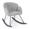 SEDIA A DONDOLO EFFETTO BOUCLE' GRIGIO CHIARO - SIBILLA