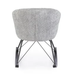SEDIA A DONDOLO EFFETTO BOUCLE' GRIGIO CHIARO - SIBILLA