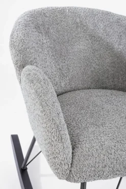 SEDIA A DONDOLO EFFETTO BOUCLE' GRIGIO CHIARO - SIBILLA
