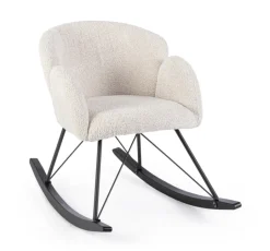 SEDIA A DONDOLO EFFETTO BOUCLE' NATURALE - SIBILLA