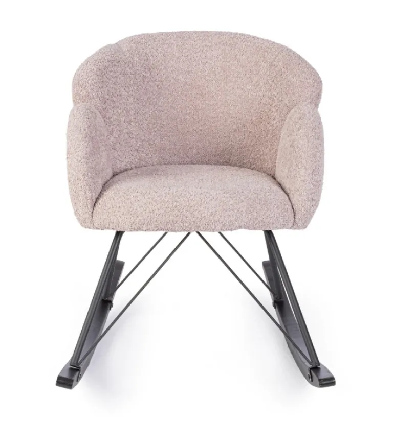 SEDIA A DONDOLO EFFETTO BOUCLE' ROSA ANTICO - SIBILLA