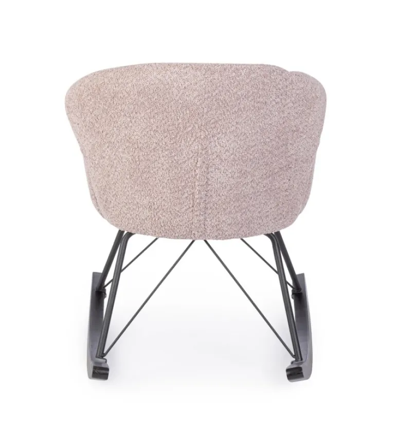 SEDIA A DONDOLO EFFETTO BOUCLE' ROSA ANTICO - SIBILLA